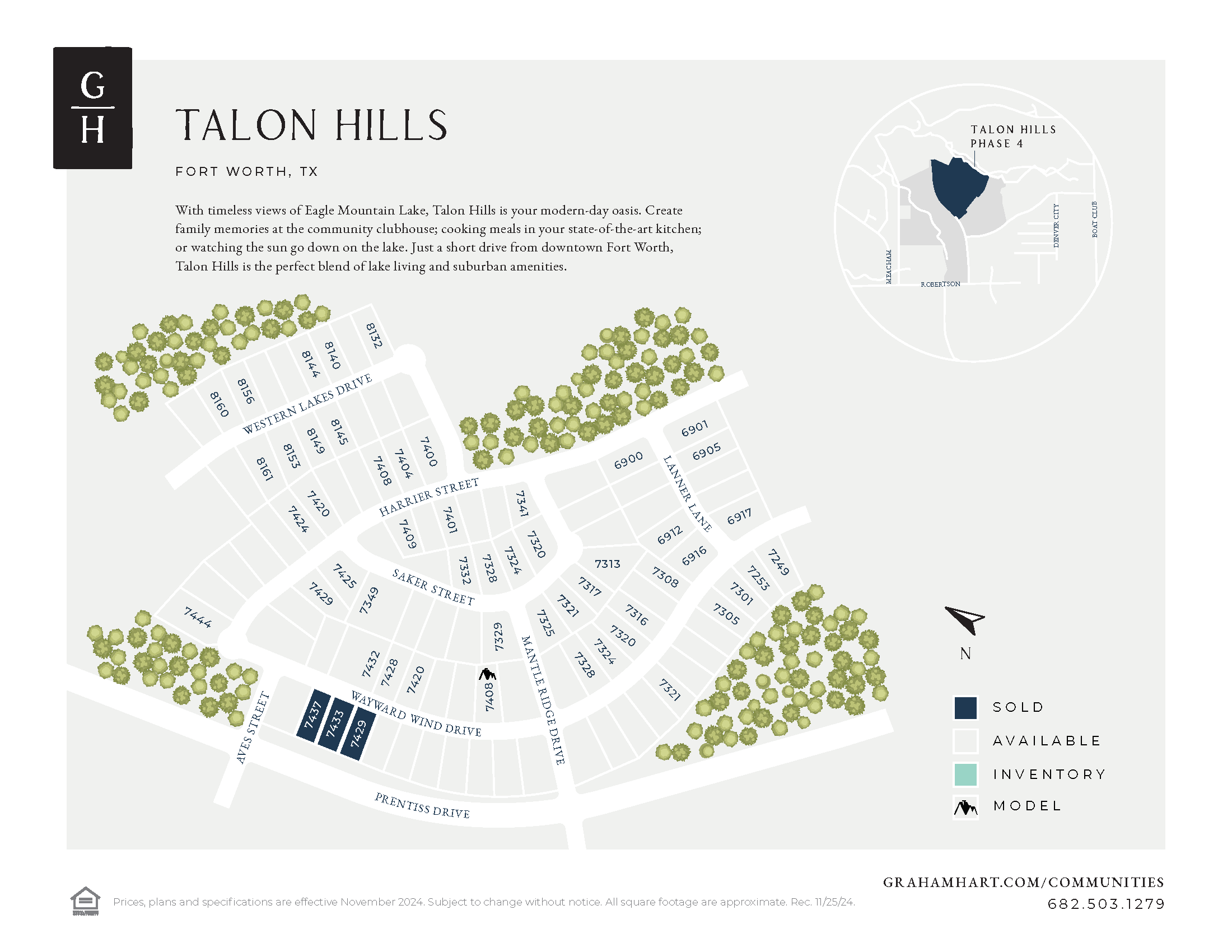 Talon Hills community plat map