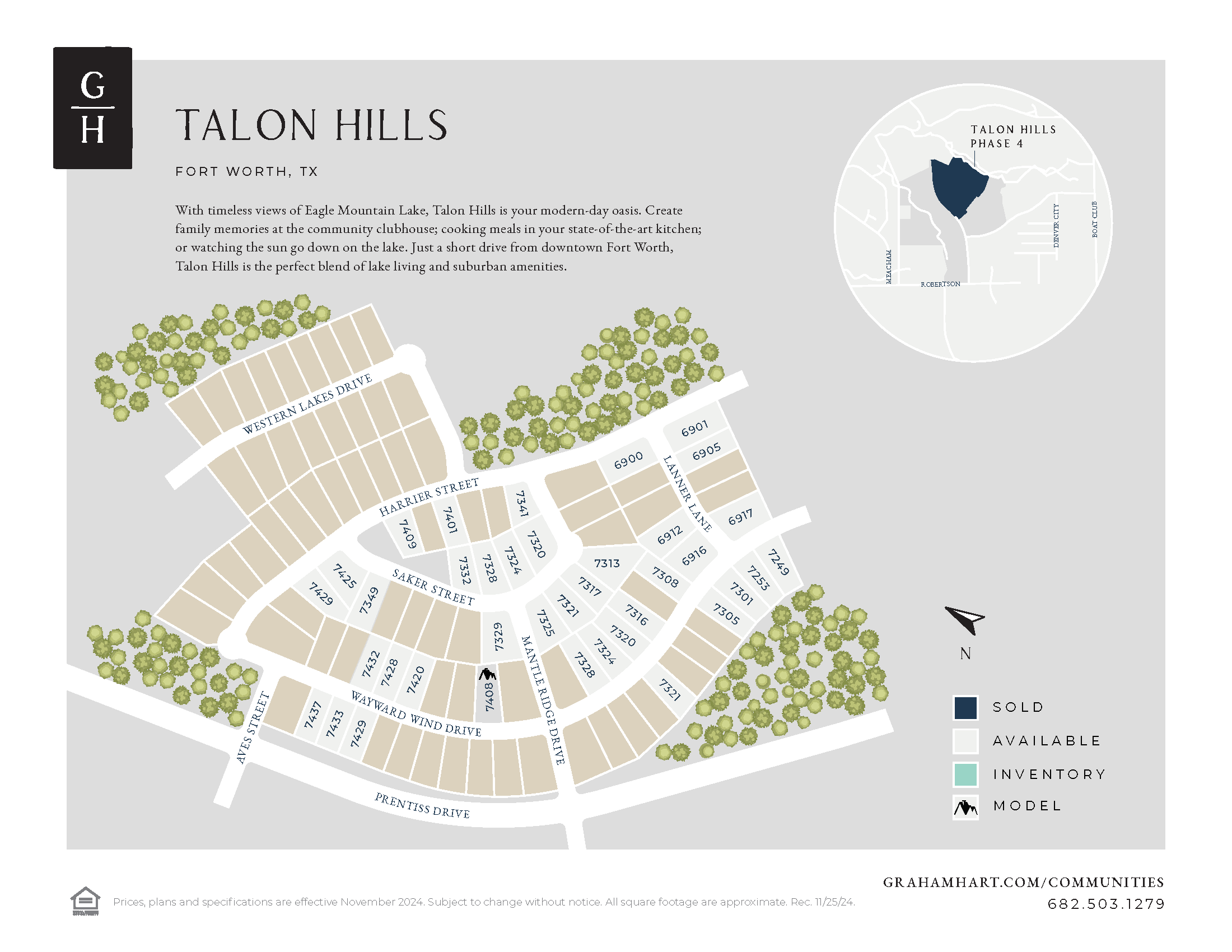 Talon Hills community plat map