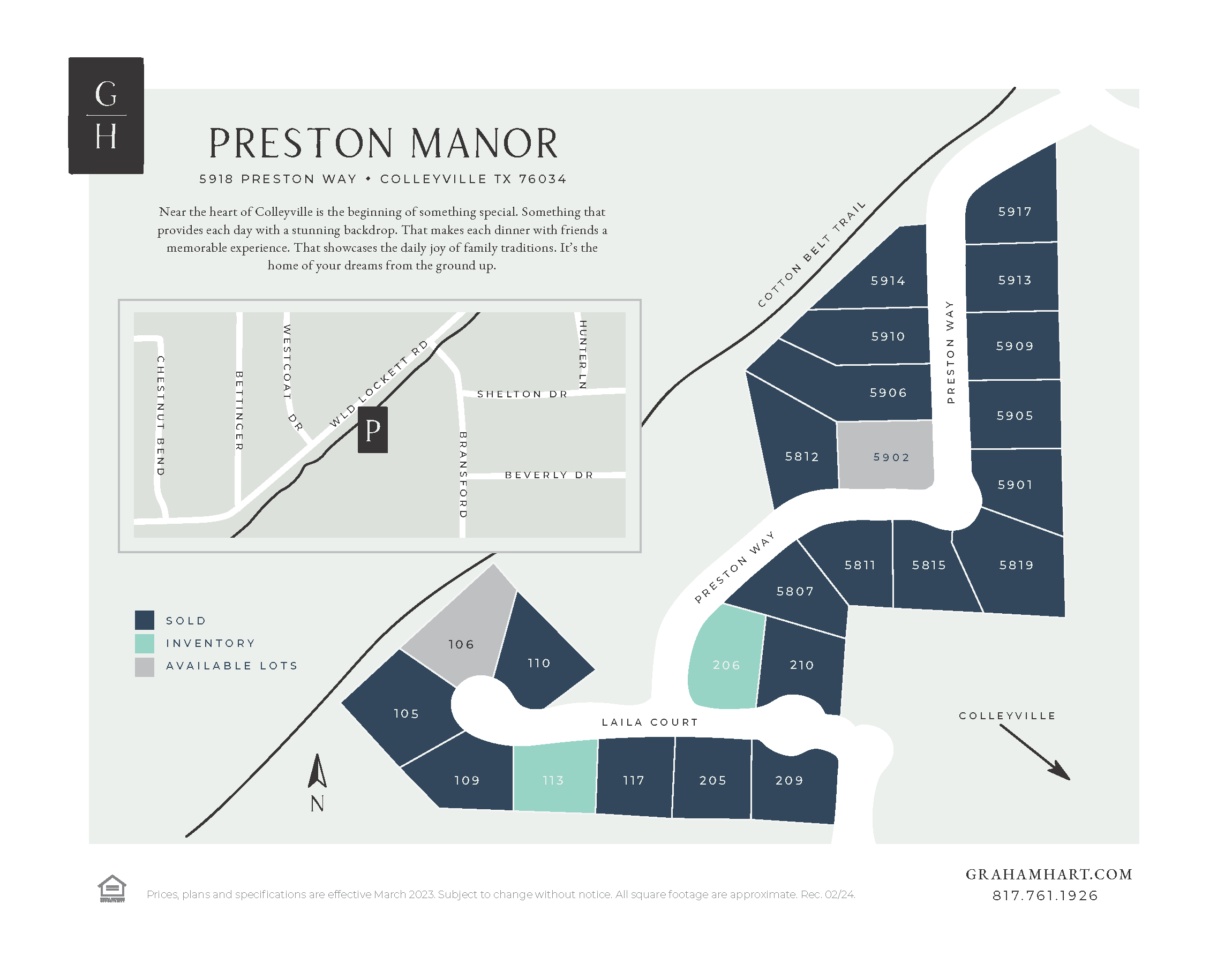 Preston Manor Luxury Series community plat map