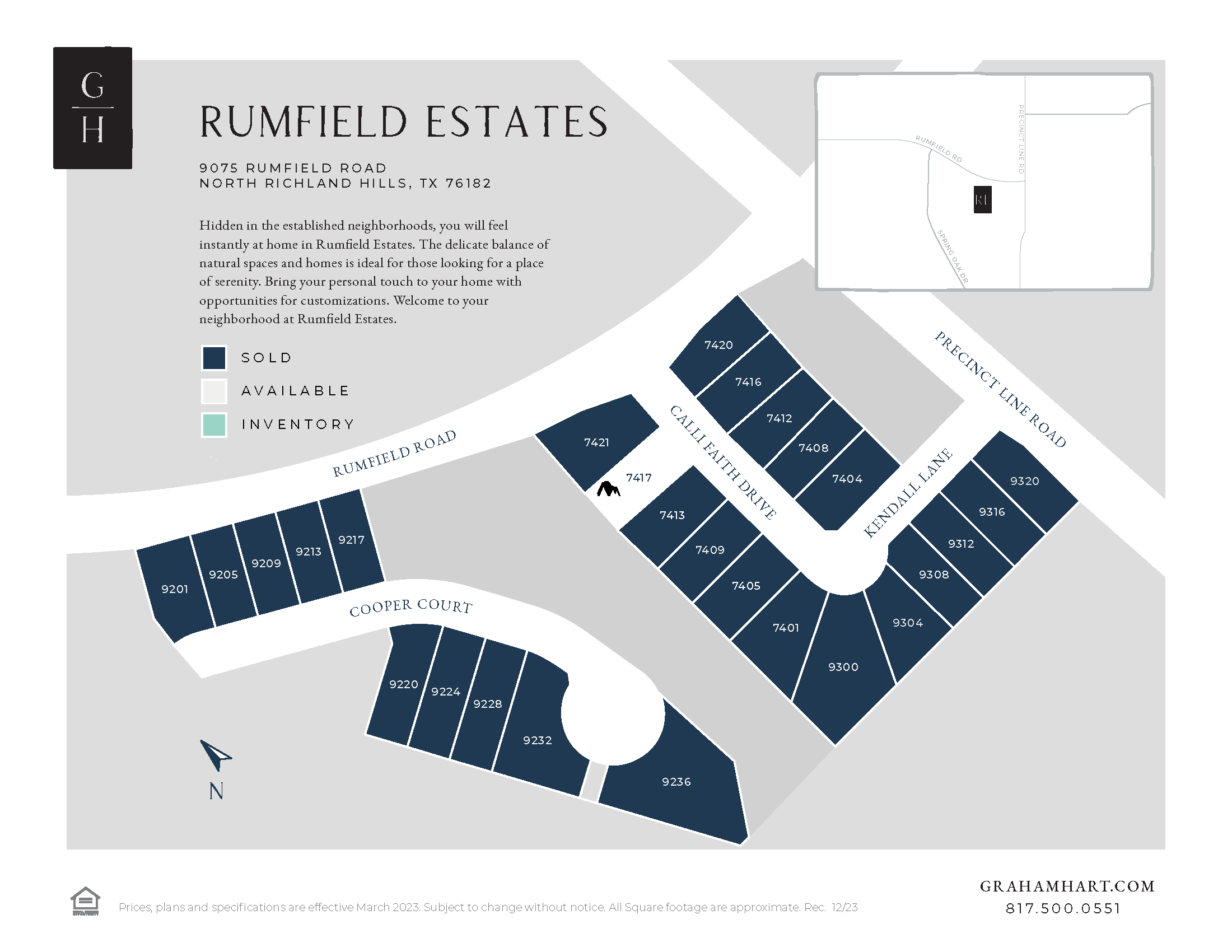 Rumfield Estates community plat map