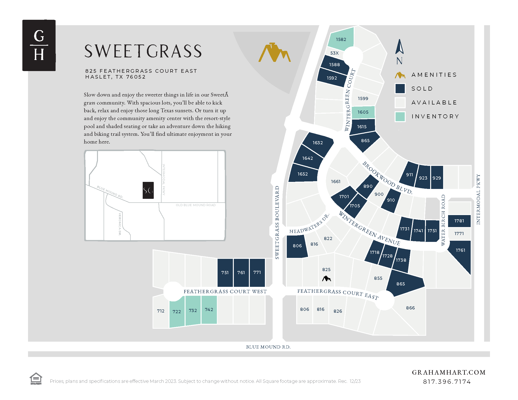 Sweetgrass community plat map