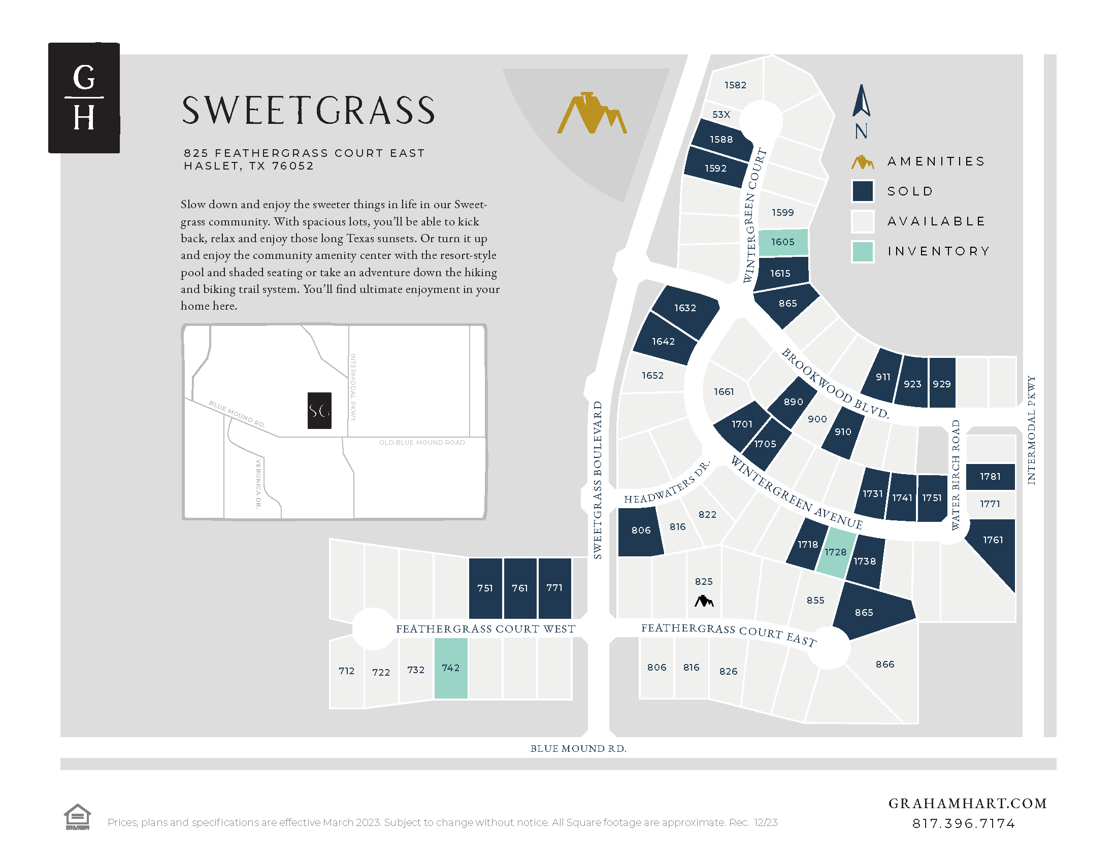 Sweetgrass community plat map