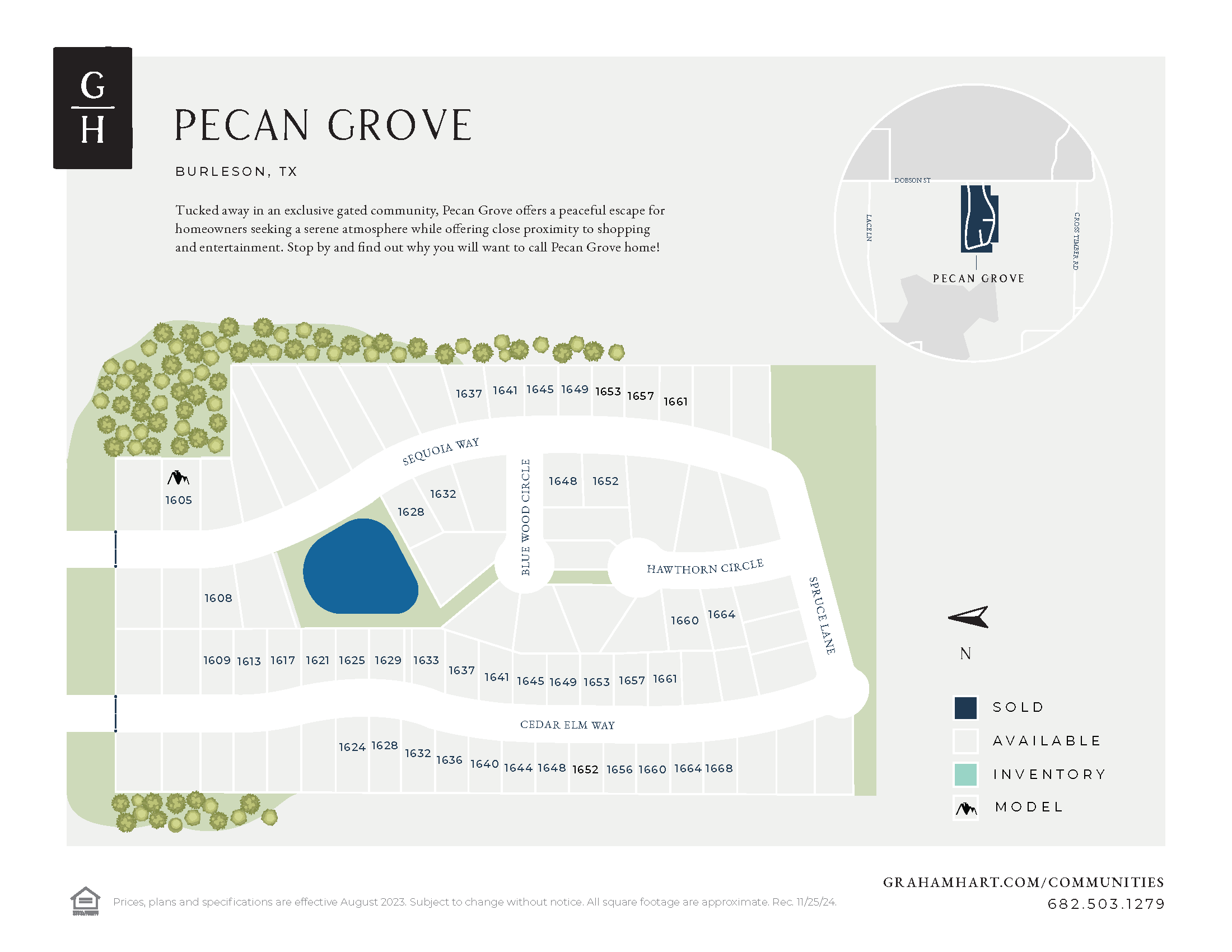 Pecan Grove community plat map